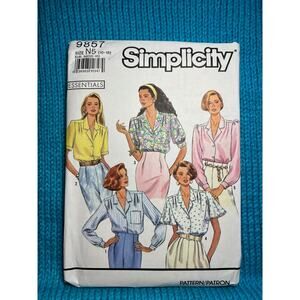 Simplicity Sewing pattern 9857 button down blouse shirt ruffle sleeve size 10-18
